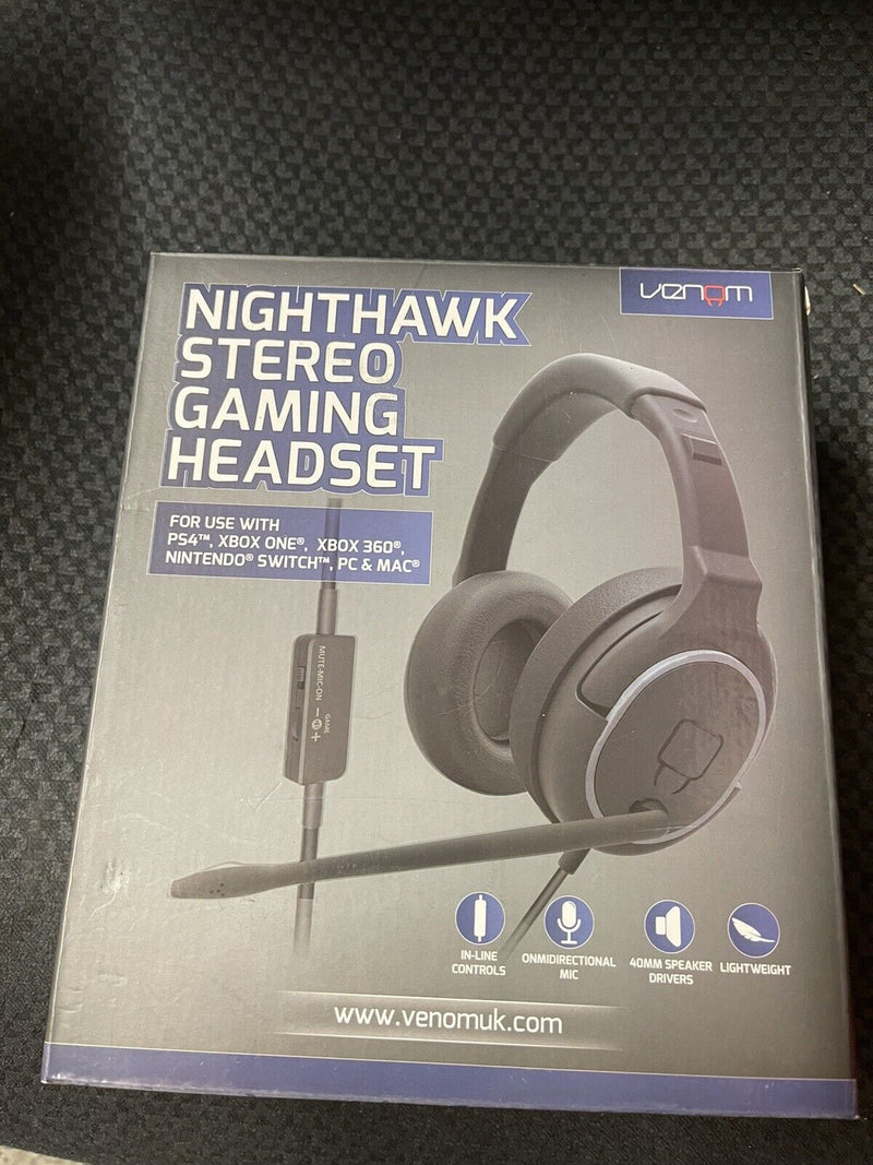 Venom Nighthawk Stereo Gaming Headset 3.5mm audio jack