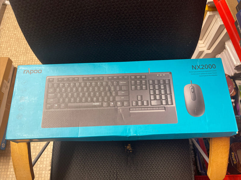 Rapoo NX2000 Wired Keyboard Mouse Desktop Combo Set, Black