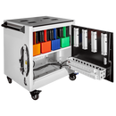 Power Technologies AC-GO - 32 Bay Smart Charging Cart & Carry Out Baskets - UK - Prewired with 65W adapters (CRT-GO-S32K-U-PW65C)