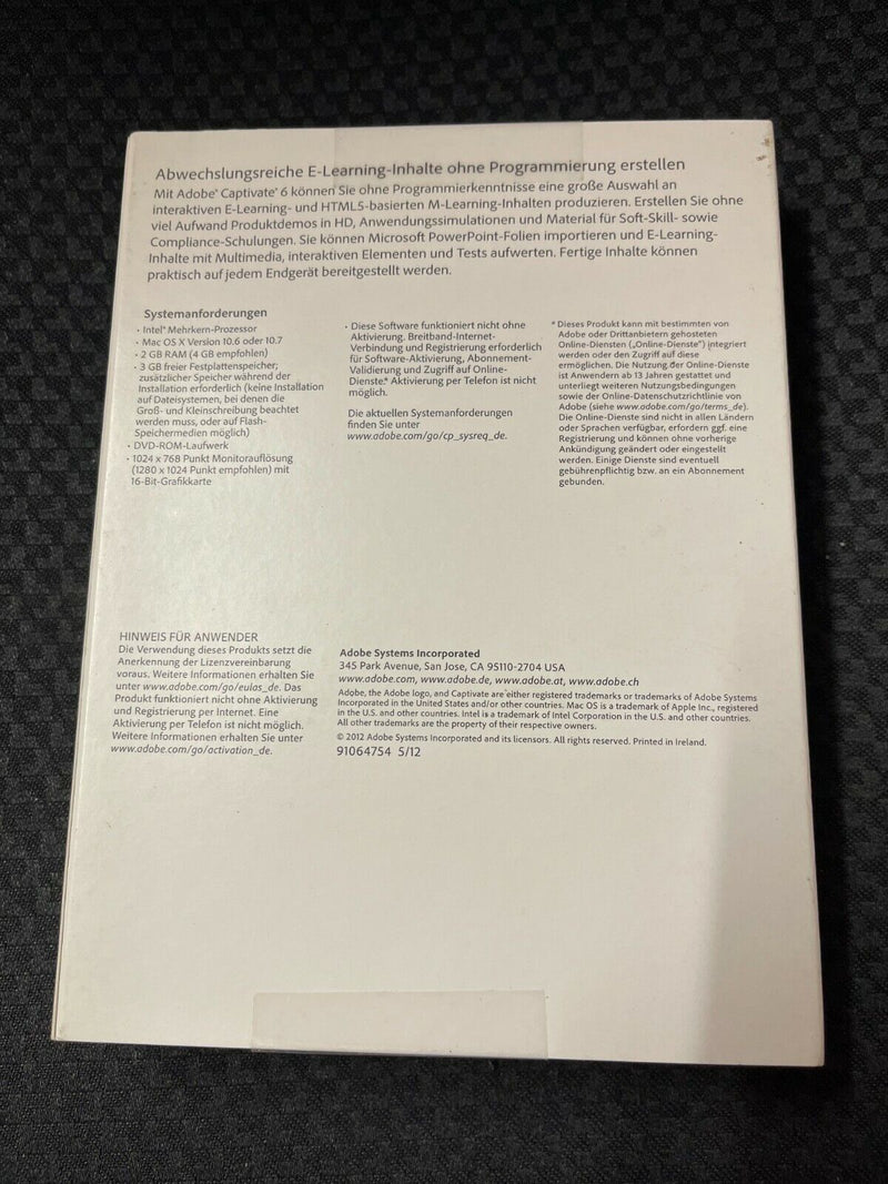 Adobe Captivate 6 - Retail Boxed (Mac) - 65185763 - New
