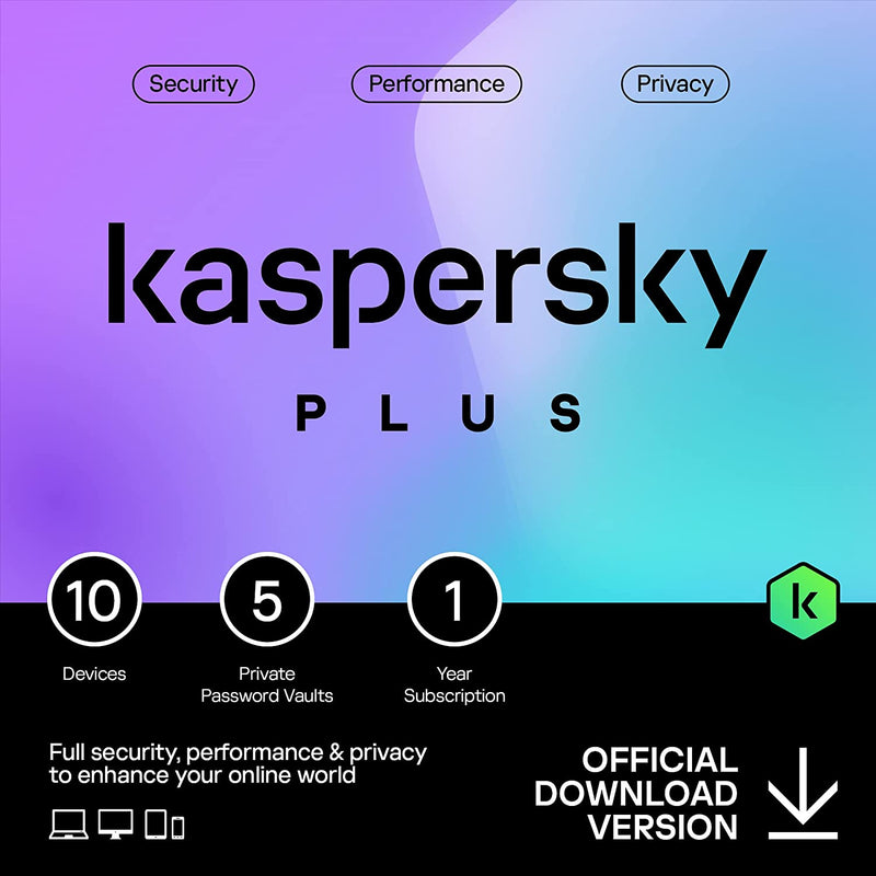 Kaspersky Plus 2023 10 Device, 1 Year - Download Version