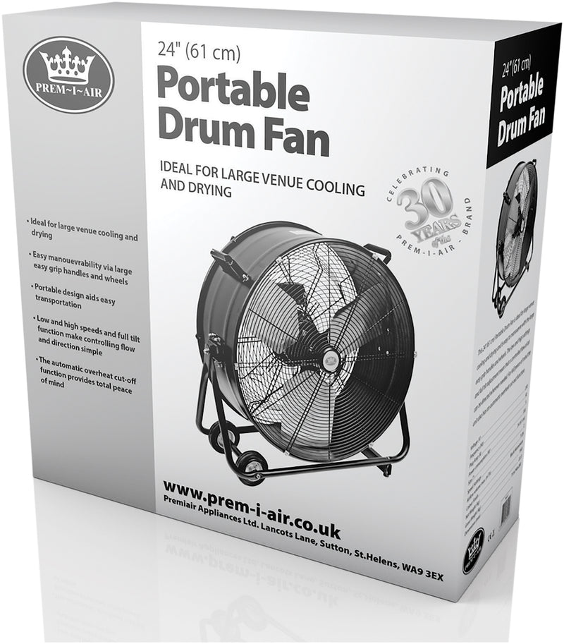 Prem-I-Air 24 (61 cm) Portable Drum Fan - EH0137