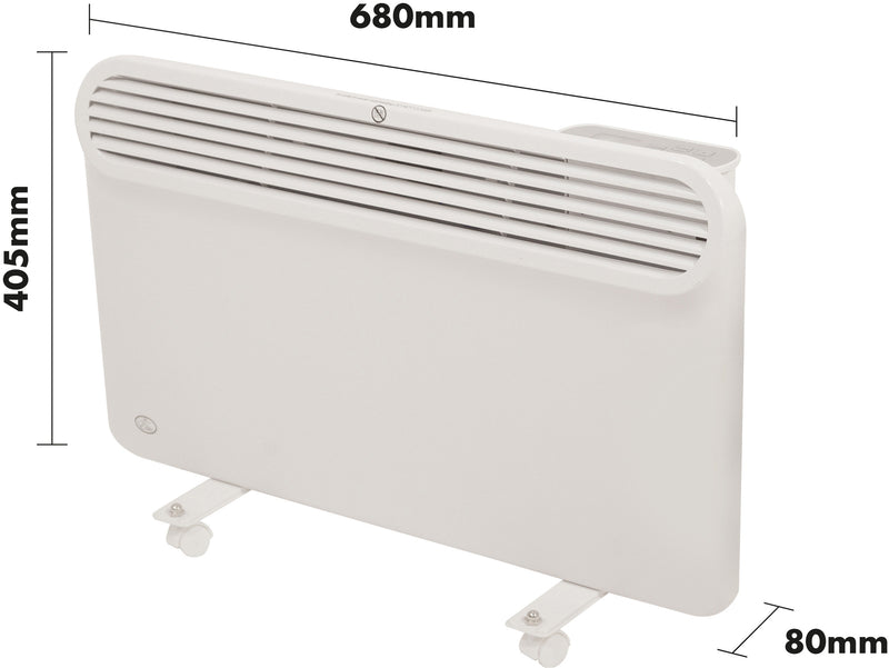 Prem-i-air Slimline, Wall and Floor Mounting Programmable Panel Heater With Silent Operation (EH1554)