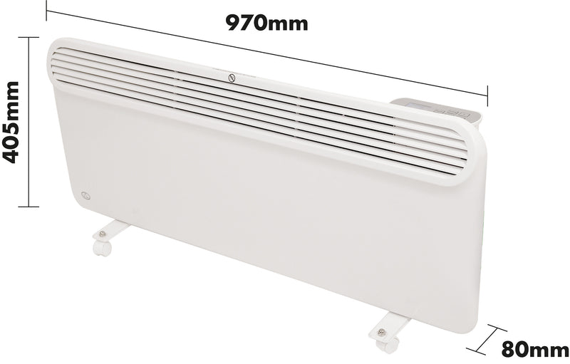 Prem-i-air Slimline, Wall and Floor Mounting Programmable Panel Heater With Silent Operation (EH1556)
