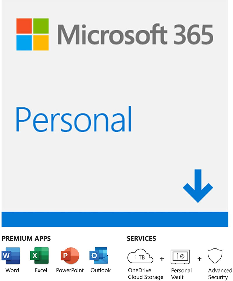 Microsoft 365 Personal | Office 365 apps | 1 user | 1 year subscription | PC/Mac, Tablet and Phone download version