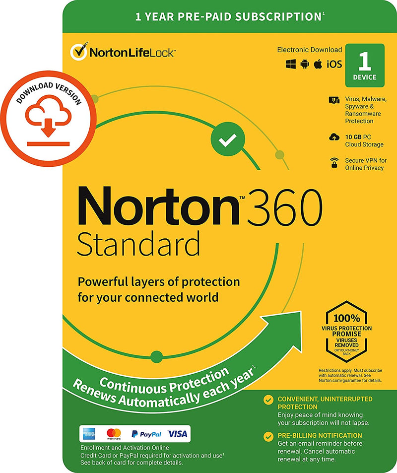 Norton 360 Standard 2024, 1 Device and 1-Year - Download Version