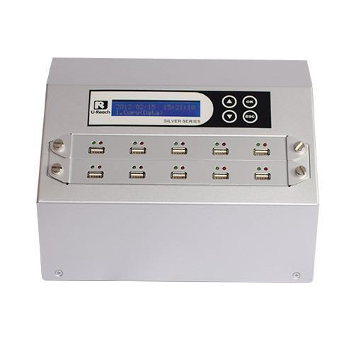 U-Reach 1 to 9 USB Duplicator and Sanitizer - Silver Series - UB910S